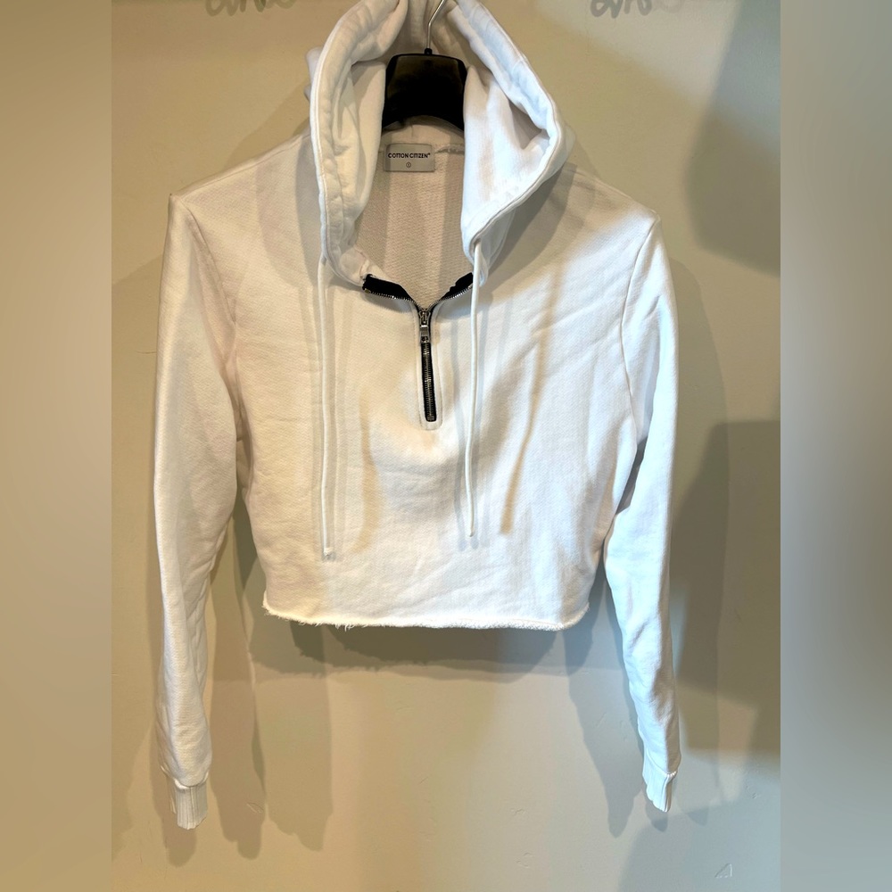 Cotton citizen, half zip cropped sweatshirt